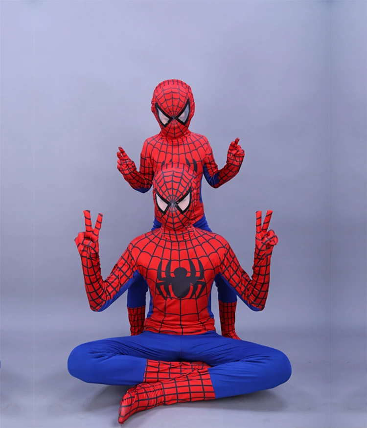 Фантазия Высокое качество лайкра спандекс удивительный Zentai Человек паук костюм