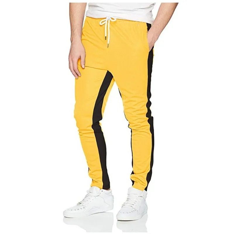 Men Jogger Pants Fitness Bodybuilding Gym Long Pants Spring Autumn Side Stripe Zippered Casual Fashion Men Sweatpants Trousers 2