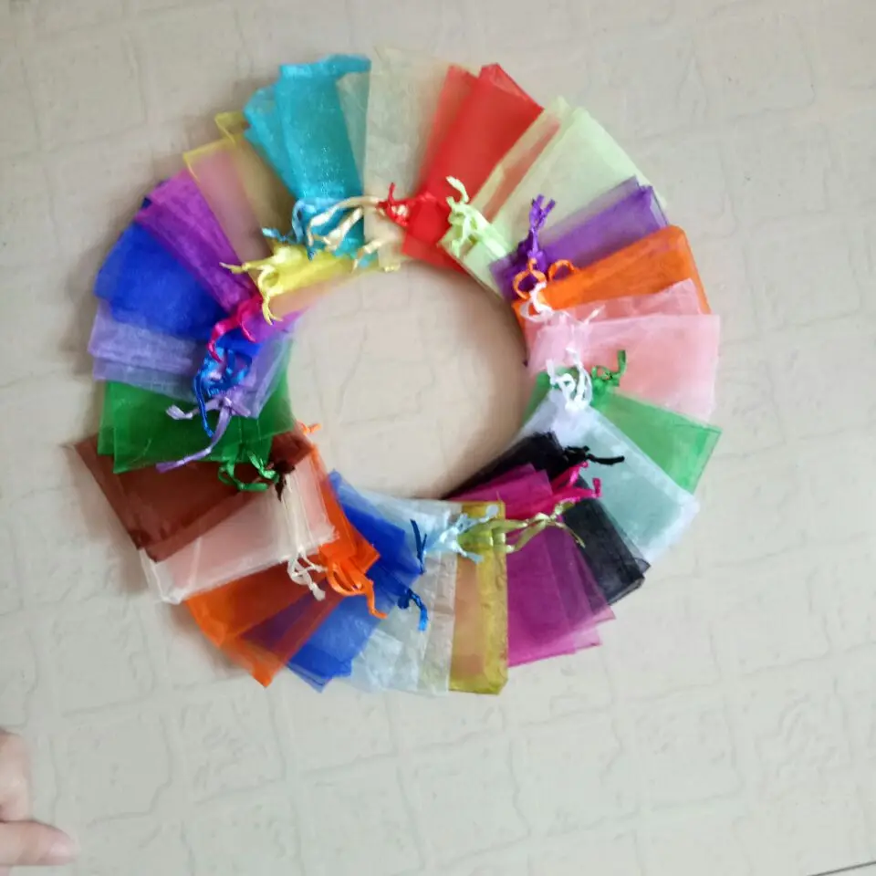 13cmx18cm Wholesale 1000 pcs/Lot Organza Drawstrings Bags 7x9 9x12 10x15 13x18 15x20 30x40 cm Jewelry Package Gift Bags Yarn - Цвет: 13cmx18cm