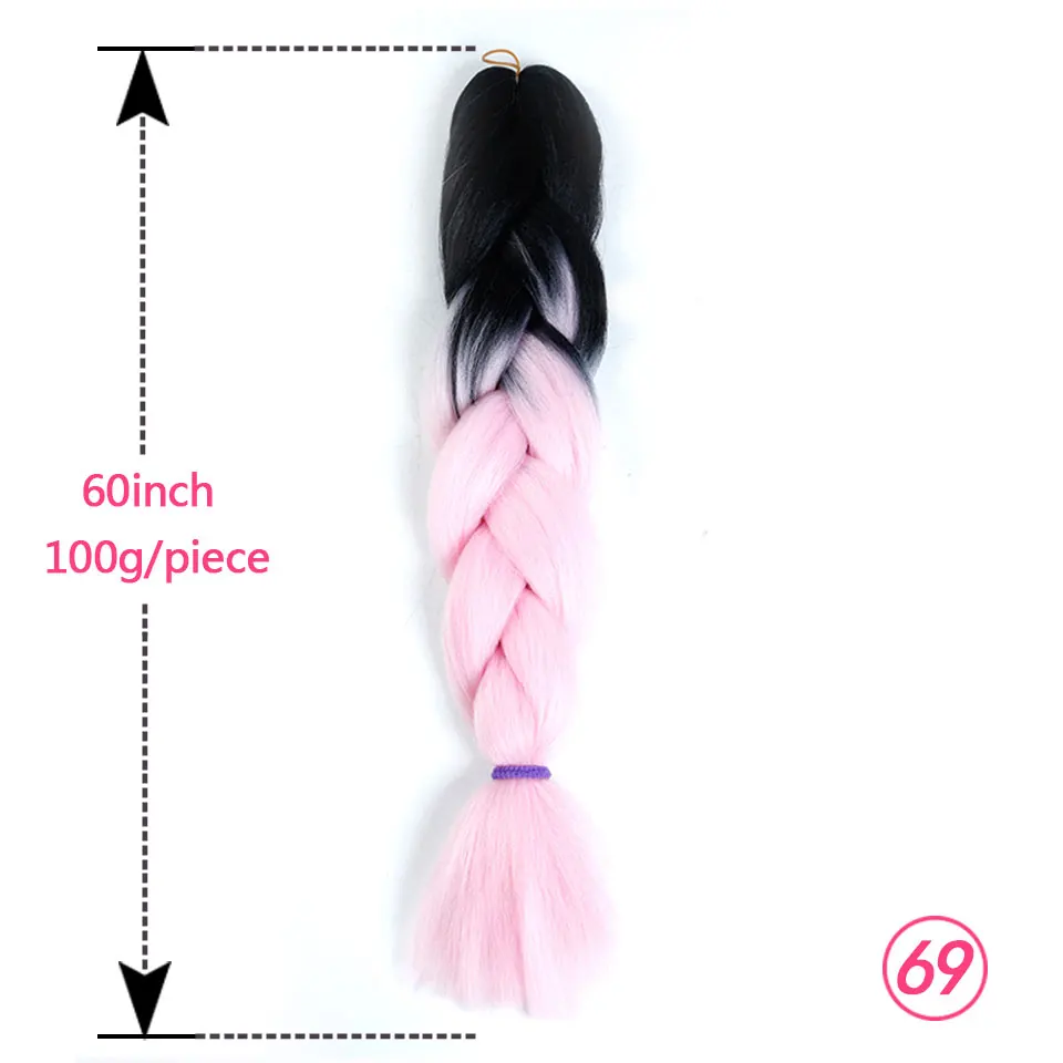 AOSIWIG, длинные плетеные волосы, 24 дюйма, огромные косички, 100 г/шт., синтетические, термостойкие, вязанные крючком, розовые, голубые, серые волосы для наращивания, африканские - Цвет: Красный