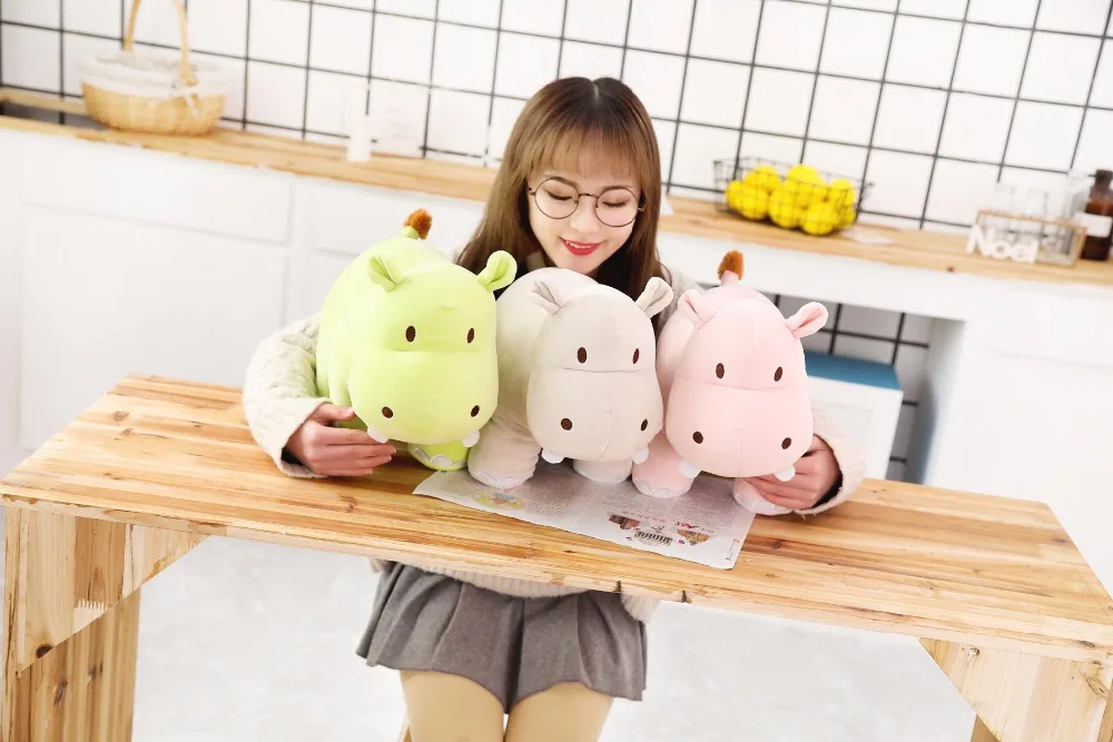 40 см, 1 шт., Kawaii, бегемот, плюшевые игрушки, куклы, мягкие, вниз, хлопок, животные, подушка, милая игрушка, на день рождения, рождественский подарок для детей