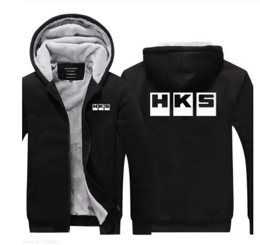 Горячая размера плюс Флисовая теплая толстовка для HKS, зимняя мужская толстовка с капюшоном и воротником, мужская куртка на молнии - Цвет: 3