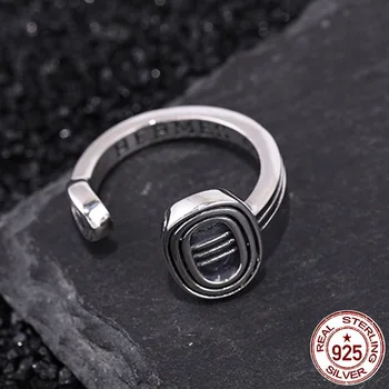 

925 sterling silver ring personality fashion classic letter style retro couple ring to send friends birthday gifts