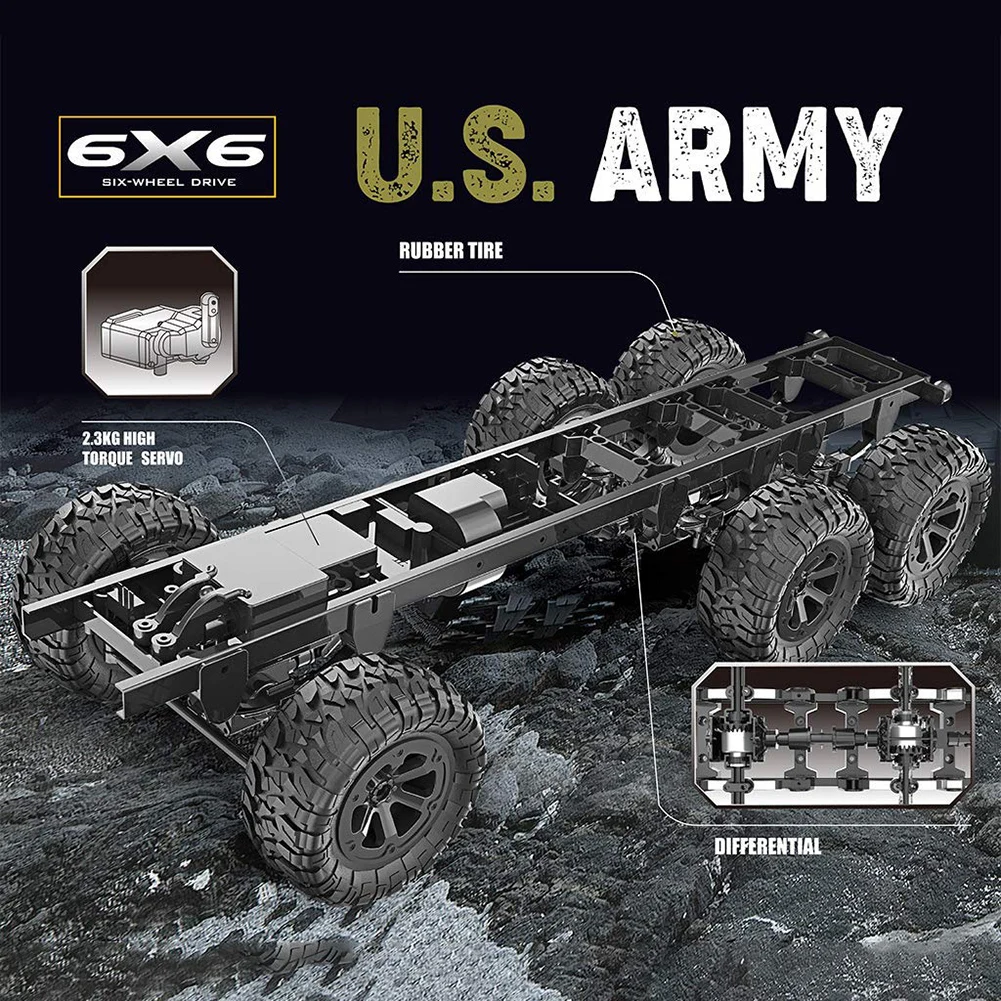1:16 RC военный грузовик армии США 2,4 GHz 6WD мощный пульт дистанционного управления электрический автомобиль грузовик модель игрушки для мальчиков подарок