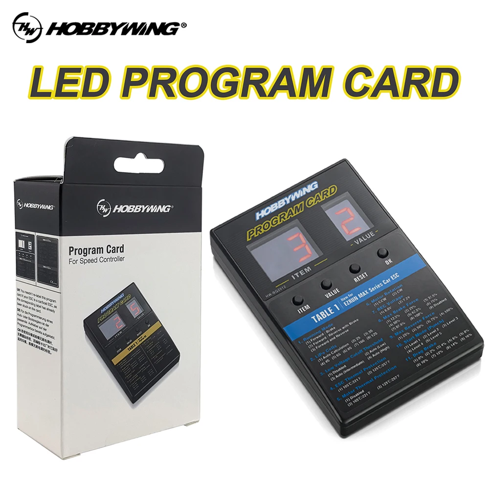 HOBBYWING ESC LED Program Card Box for Platinum V1/V2 FlyFun V5 XeRun