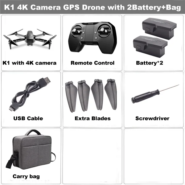 VISUO ZEN K1 gps Дрон с 5G wifi 4K широкоугольная HD FPV двойная камера бесщеточный мотор RC Дрон Квадрокоптер полёт 28 минут VS B4W - Цвет: 4K 2B Bag