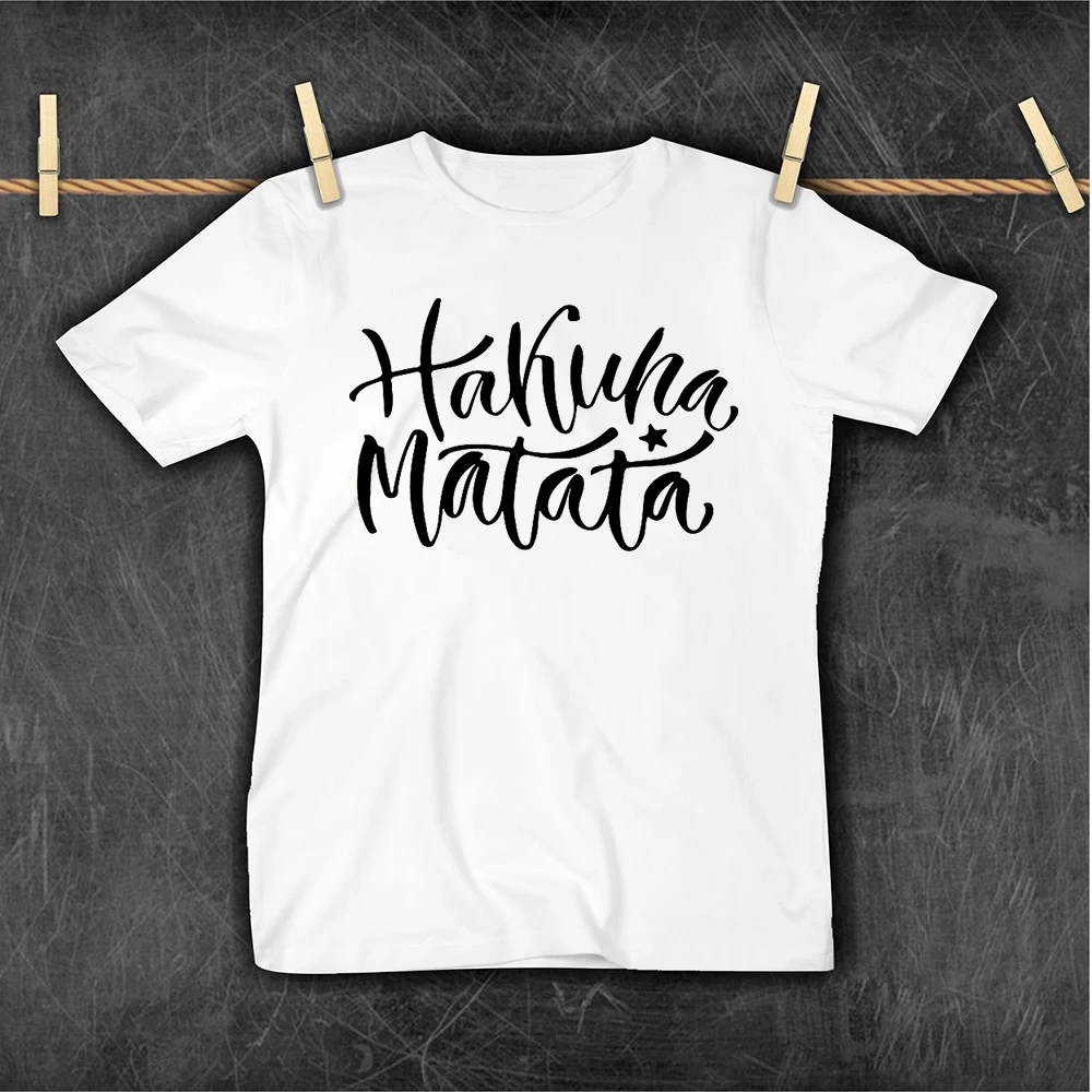 

HAKUNA MATATA Summer Fashion T-shirt Children Harajuku Streetwear Cartoon Print Lion King Loose Angel Tshirt Kids Tops Dropship