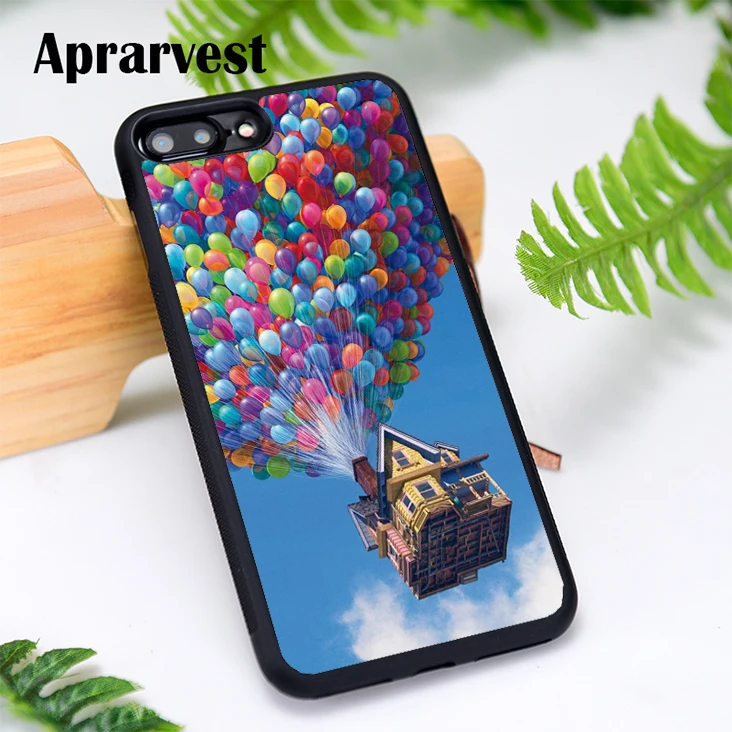 Aprarvest силиконовый чехол для телефона iPhone 6 6S 7 8 Plus 5 5S SE X XS MAX XR UP BALLOON HOUSE черный |