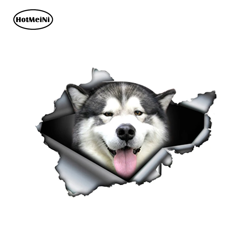 HotMeiNi 13 см x 9 3 Malamute рваная наклейка для автомобиля животное металлическая