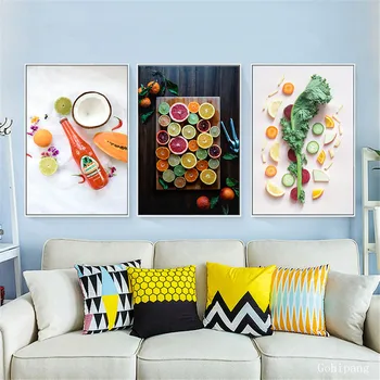 

Fruit Vegetable Wall Art Pictures for Kitchen Decor Delicious Food Poster Nordic Canvas Painting Modern Home Decoration