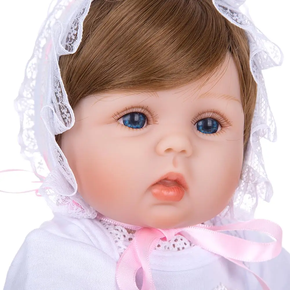 Full Body Silicone Reborn Baby Dolls 48CM 18 inch Blue Eyes Little