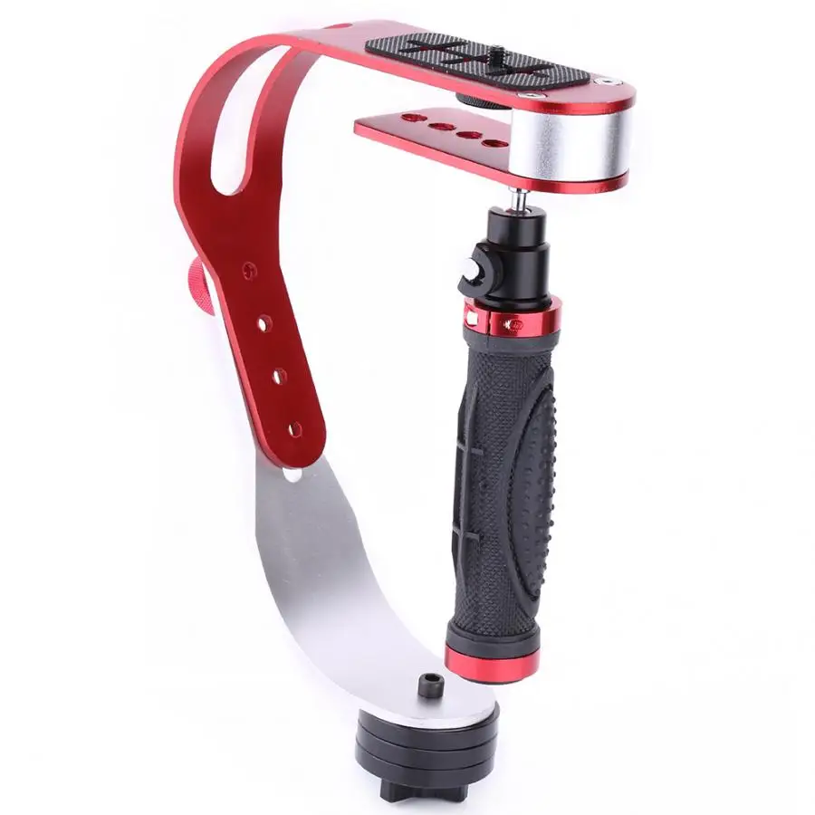 Красный Мини Ручной цифровой стабилизатор камеры для Gopro 7 видео Steadicam алюминиевый видео стабилизатор для мобильных телефонов DSLR камера - Цвет: Красный