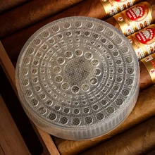 Высокий класс Круглый прозрачный кристалл гель сигары увлажнитель Карманный переносной сигары Humidor для Cohiba