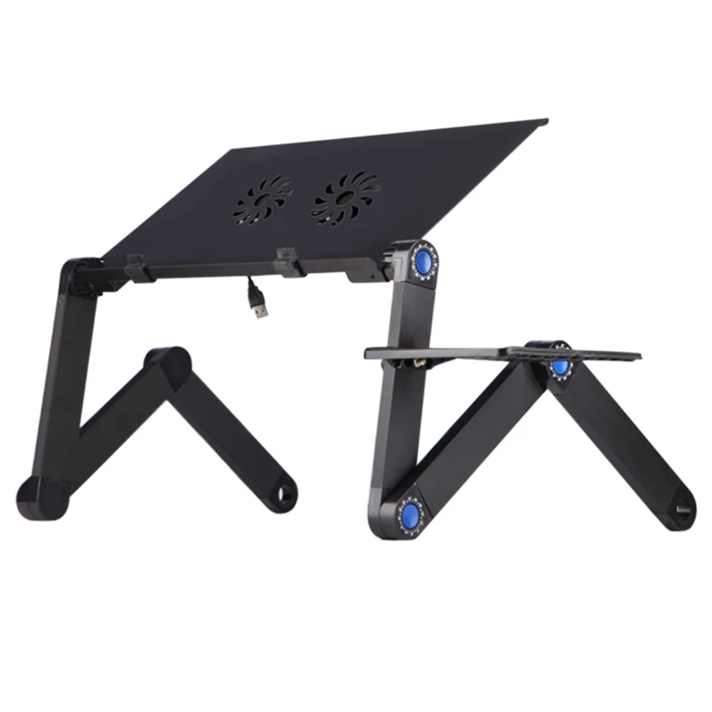 

Adjustable Laptop Folding Desk Table Tray Bed Mouse Holder with Fans for Home PUO88
