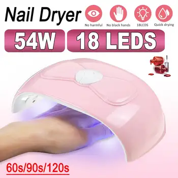 

Newest 58W 18 LED Portable Nail Dryer Gel Lamp LED UV Lamps Fast Gel Polish Lamp Big Room USB For Nail Art