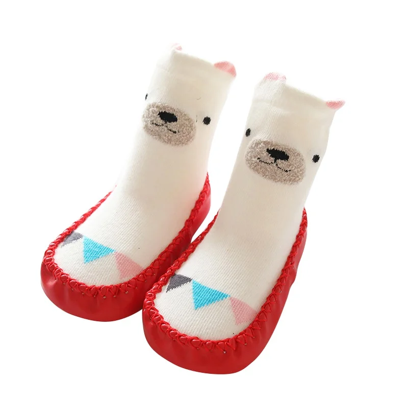 Детские носки для малышей носки для малышей носки-тапочки с мягкой подошвой для маленьких девочек Нескользящие туфли для новорожденных мальчиков на резиновой подошве - Цвет: 1