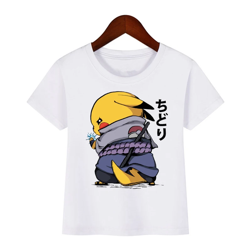 Kids T Shirt Pikachu Samurai Print Pokemon Boys Tshirts Fashion