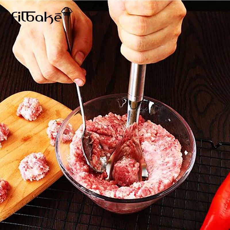 Filbake форма из нержавеющей стали для фрикаделек ложка для фрикаделек длинная ручка антипригарная DIY фрикаделек совок для кухни