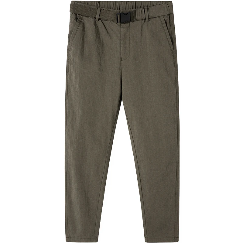 Markless Mens Straight Mid Elastic Waist Casual Pants Fashion Durable Breathable Trouser CLA9837M