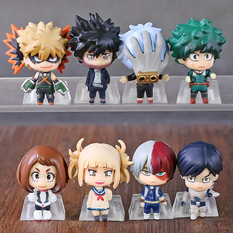 

8pcs/set my hero academia figure toy Midoriya Izuku Shouto Todoroki Katsuki OCHACO URARAKA Boku no Hero Academia figure Toys