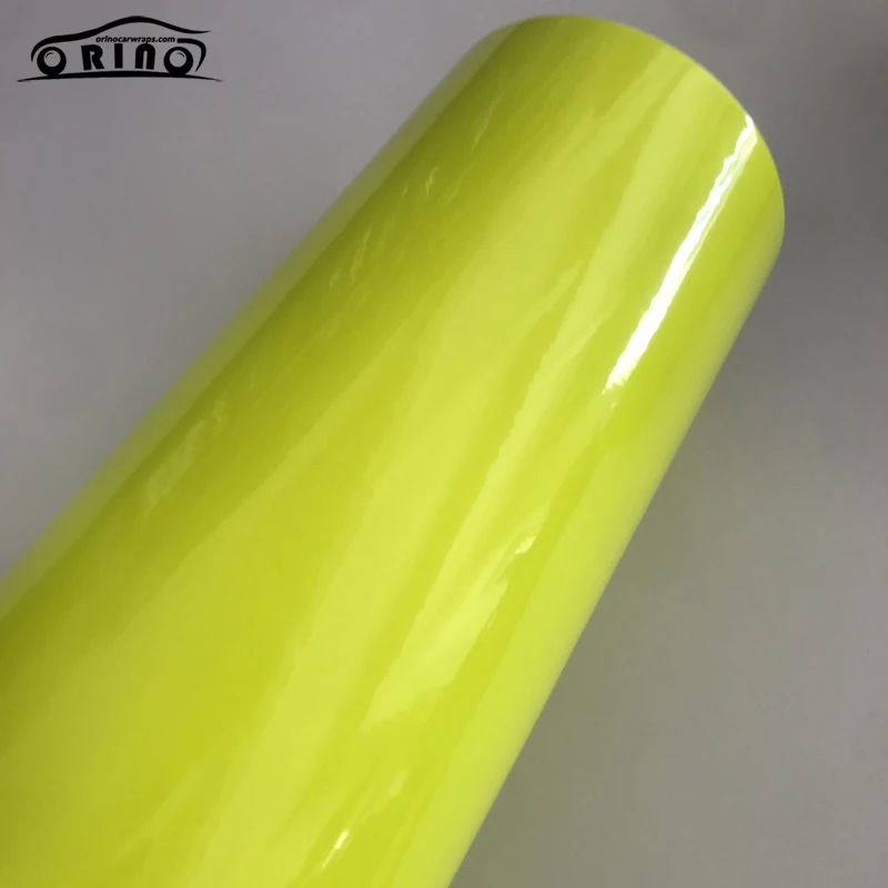 Fluorescent Yellow Gloss Vinyl Wrap Sticker-3