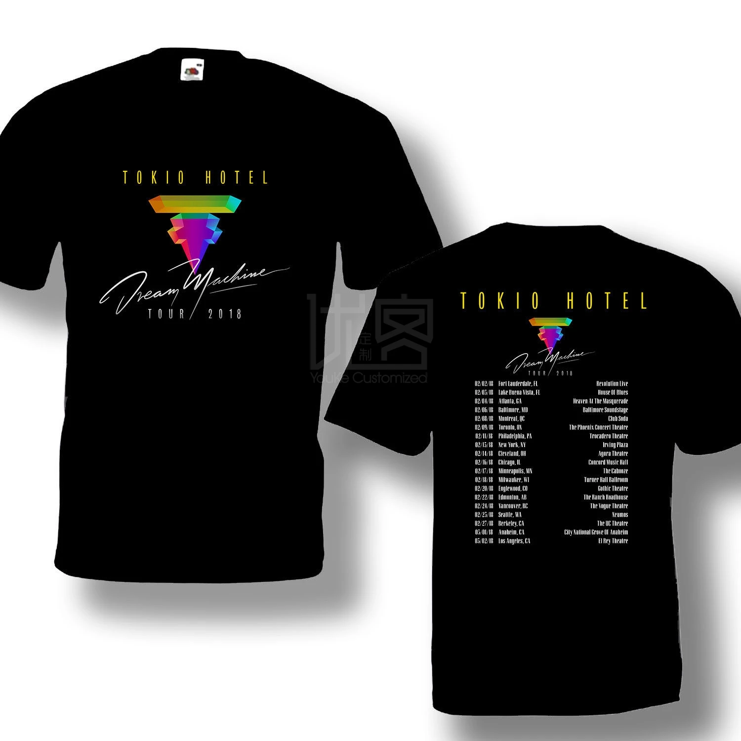 Классные Футболки конструкции с круглым вырезом Топ Tokio Hotel Tour 2019 футболка черный