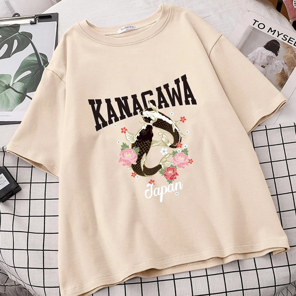 Camisetas De Kanagawa Mujer, ropa Vintage De Japón, Tumblr Ulzzang, Tops De Anime, ropa femenina|Camisetas| -
