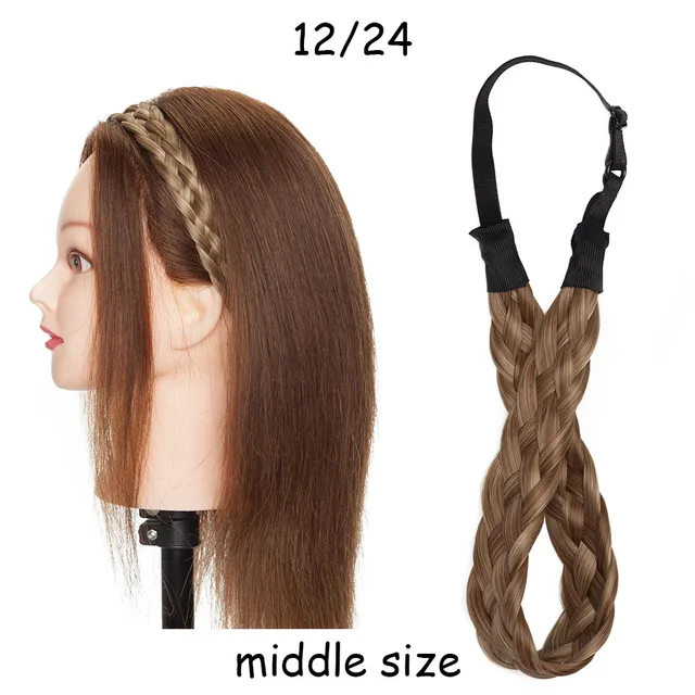 BENEHAIR Synthetic Braided Headbands Fake Hair Plaited Hair Band Braiding Hair Accessories Hair Extension Hairpiece For Women M-12-24