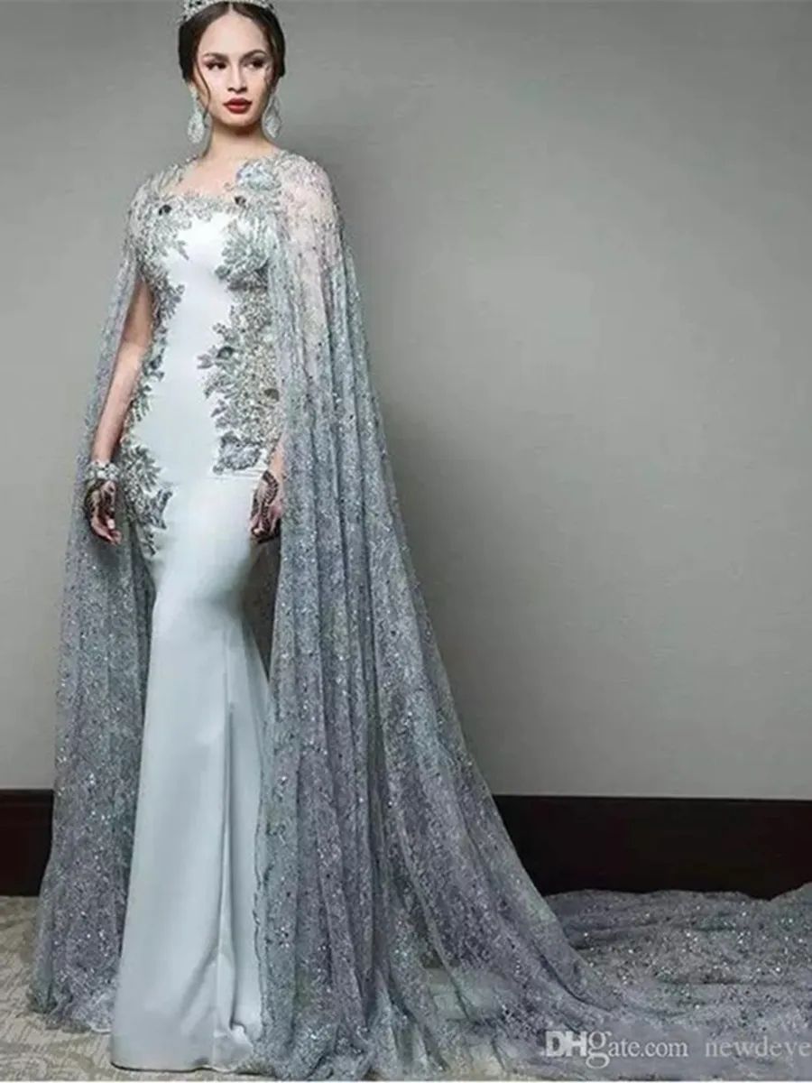 Latest Mermaid Prom Dresses with Cape 