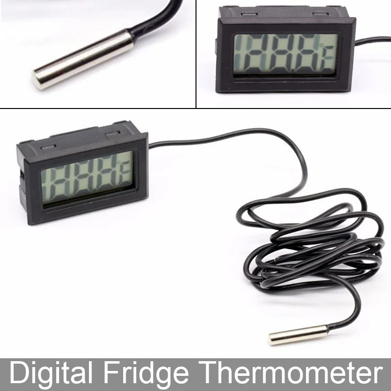 LCD Digital Probe Refrigerator Freezer Thermometer Aquarium Car Sensor -50~110&deg;C
