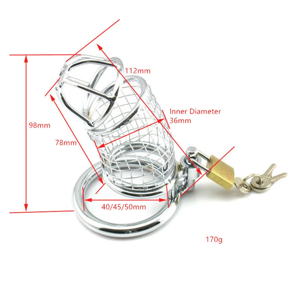 Big Metal Cock Cage Male Chastity Device BDSM Sex Toys for Men Penis Lock Erotic Bondage Husband Loyalty Drop Shipping