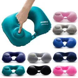 Многоцветная дорожная u-образная воздушная подушка надувная подушка для шеи шейный набор для подголовника портативная подушка для отдыха