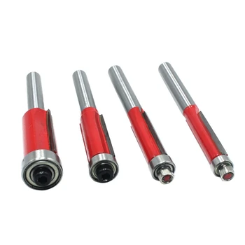 

4Pcs 1/4 Inch Shank Flush Trim Bits Set Top End Bearing Router Bit Set, 1/4 Inch 5/16 Inch 3/8 Inch 1/2 Inch Cutting Diameter Mi