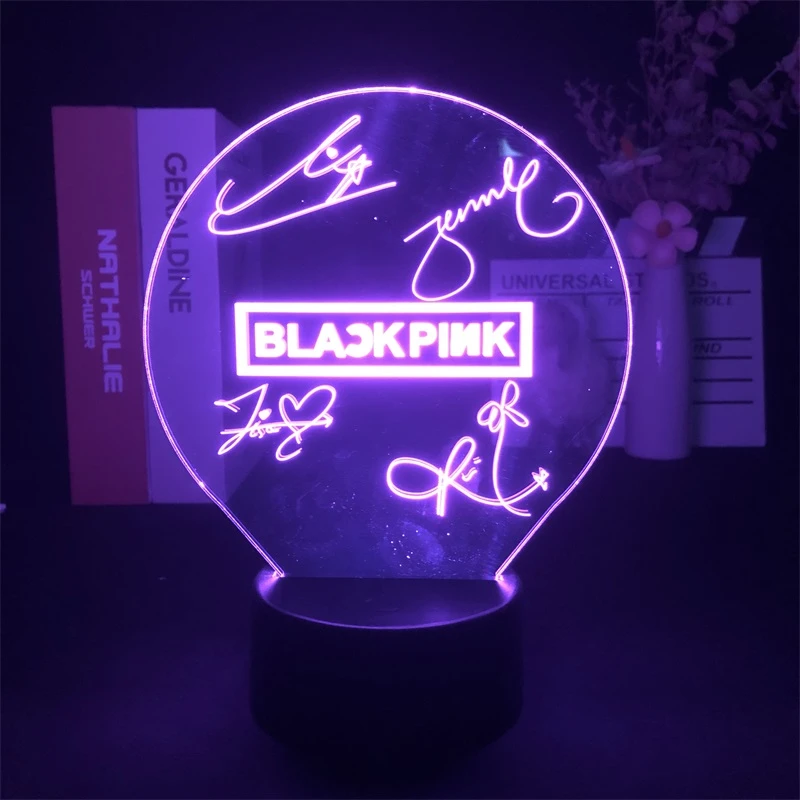 The K-pop Beauty Group BLACK PINK 3D Night Light for Bedroom Decor Cute Birthday Color Gift LED Lamp Manga Kid Love Present candle night