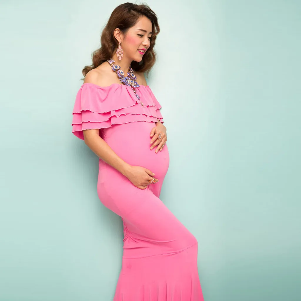 Беременности и родам Подставки для фотографий Беременность точка длинное платье фотографии беременности и родам платья для фотосессии для беременных платье Jly25