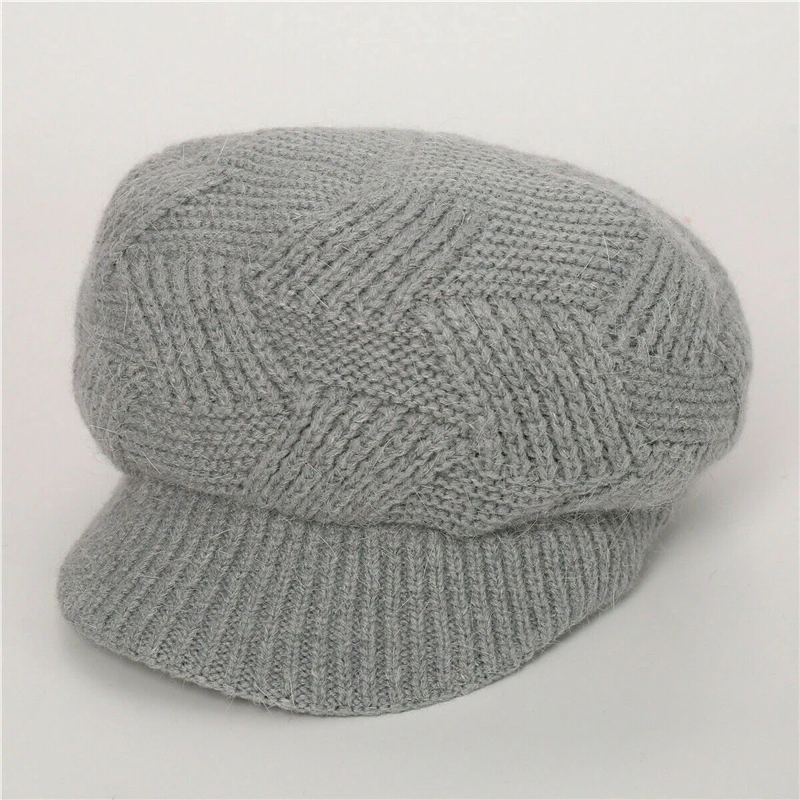 As photo shows Womens Girl Beret Hat Casual Warm Knit Hair Short Brim Fall Winter Snow Cap Fashion Slouchy Baggy Knitted Beanie Hats NEW - Цвет: As photo shows