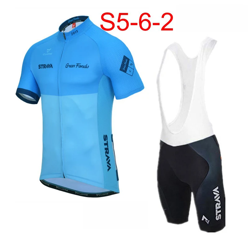 STRAVA Cycling Jersey Tops Summer Racing Cycling Clothing Short Sleeve mtb Bike Bib shorts set Maillot Ciclismo K073105