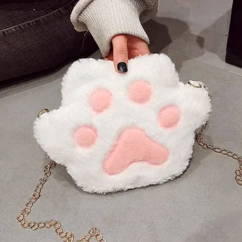 

New Fashion Girl Shoulder Bag Plush Cute Bear Palm Shoulder Bag Girl Student Mobile Phone Bag