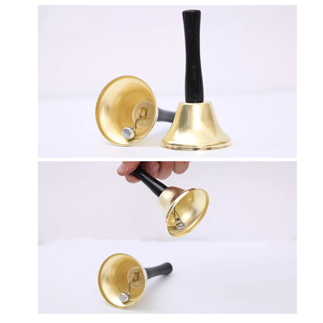 Portable Party Iron Multipurpose Christmas Handheld Crisp Clear Gift Alarm Hand Bell Loud Call Ornaments Decorative Easy Clean