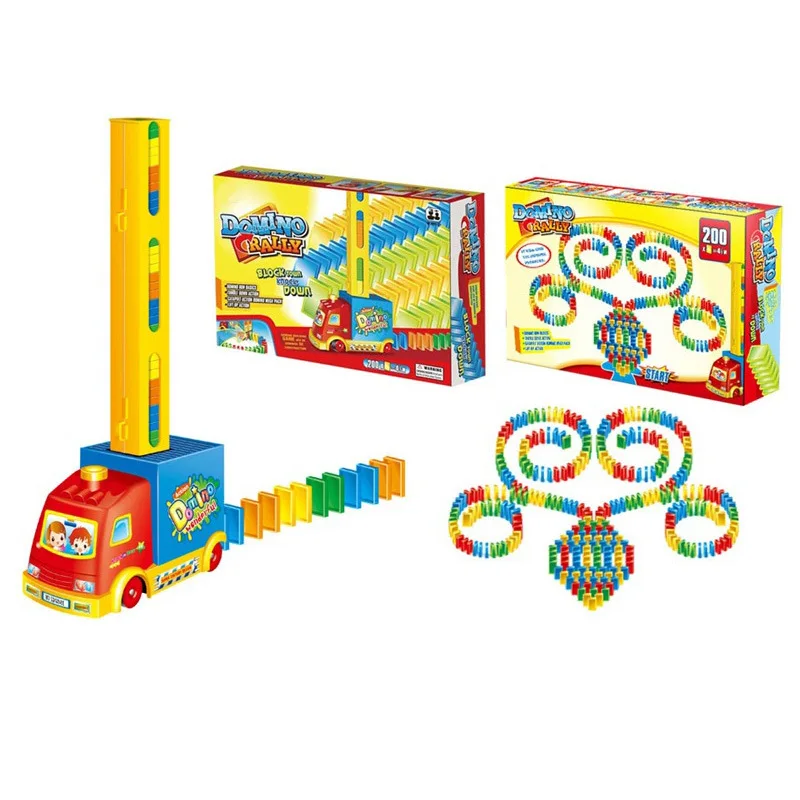 

Children'S Educational Toy Electric Domino Car + Arch Bridge Set Children Toy Domino Car