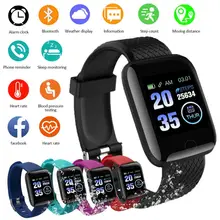 116 più il Bluetooth Intelligente Orologio Intelligente di Monitoraggio Sanitario Vigilanza di Sport Pedometro Compatibile IOS Android per Le Donne Degli Uomini di Sport Del Braccialetto