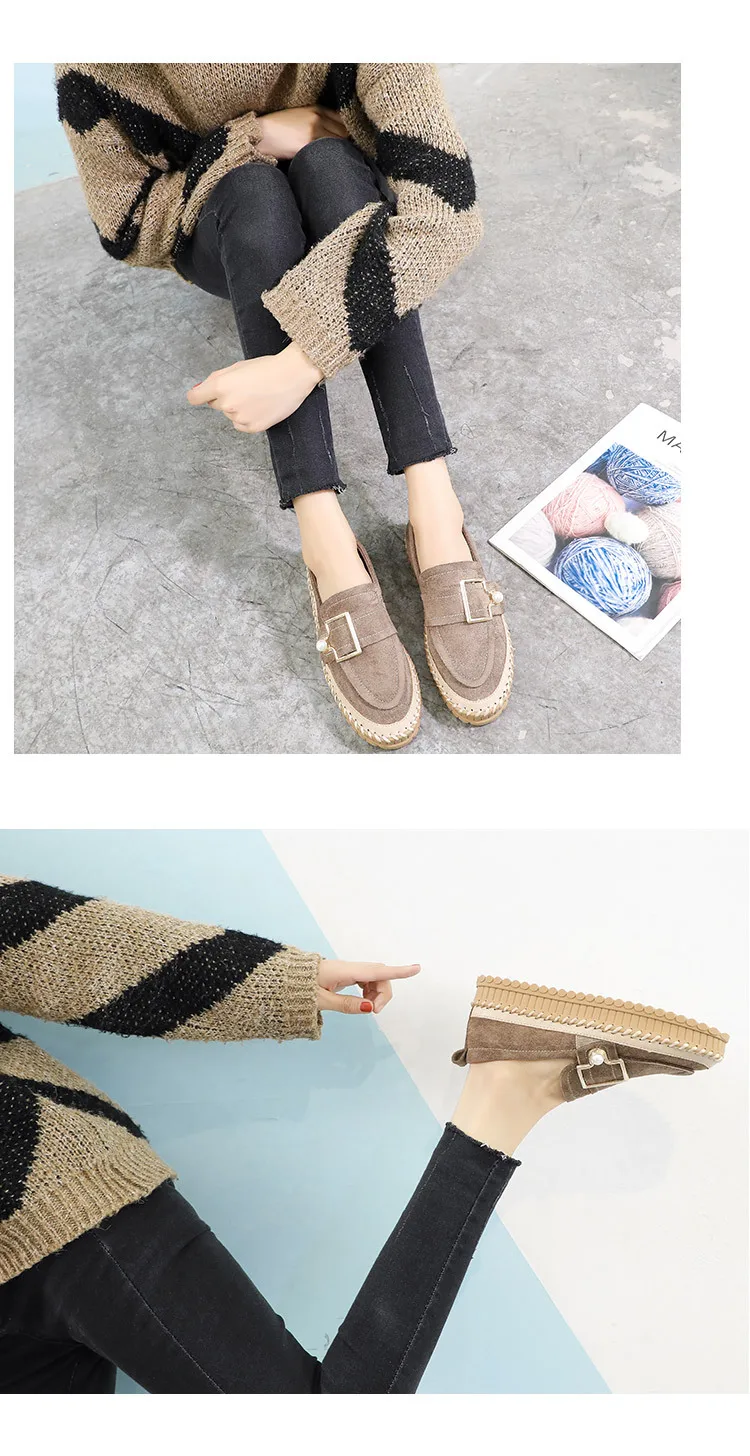 Shoes Woman Flats All-Match Clogs Platform Fashion Women's Slip-on Autumn Soft Loafers With Fur Casual Female Sneakers