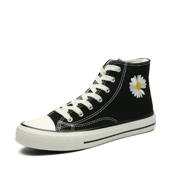 

Vasibaen 2020 Little Daisy canvas shoes for women retro high top vulcanized shoes Korea version sneakers