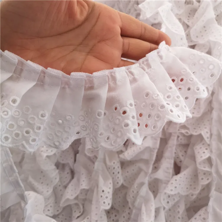 3D Cotton Folded Lace Ribbon 6CM Wide DIY Sewing Supplies