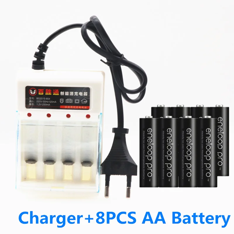 Panasonic eneloop AA батарея 2500 MAH батарея 1,2 V Ni-MH камера игрушка AA предварительно заряженная батарея+ 1,2 V зарядное устройство