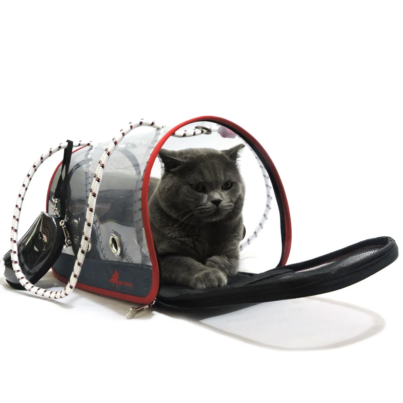 Folding Cat Carrier Cage Collapsible Crate Cat Bag Handbag Cute Gatos Mochila Sac De Transport Pour Chien Pets Supplies OO50XD