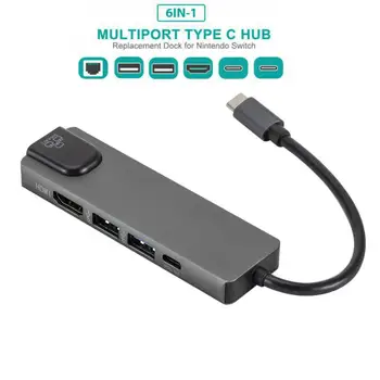 

USB Type C Hub Adapter Dock with 4K HDMI PD RJ45 Ethernet Lan Charge