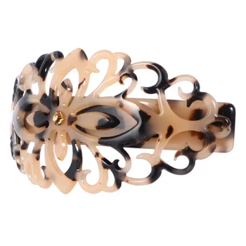 

Vintage Acetate Plate Hair Barrette Ponytail Clips Hollowing-out Clip for Girls