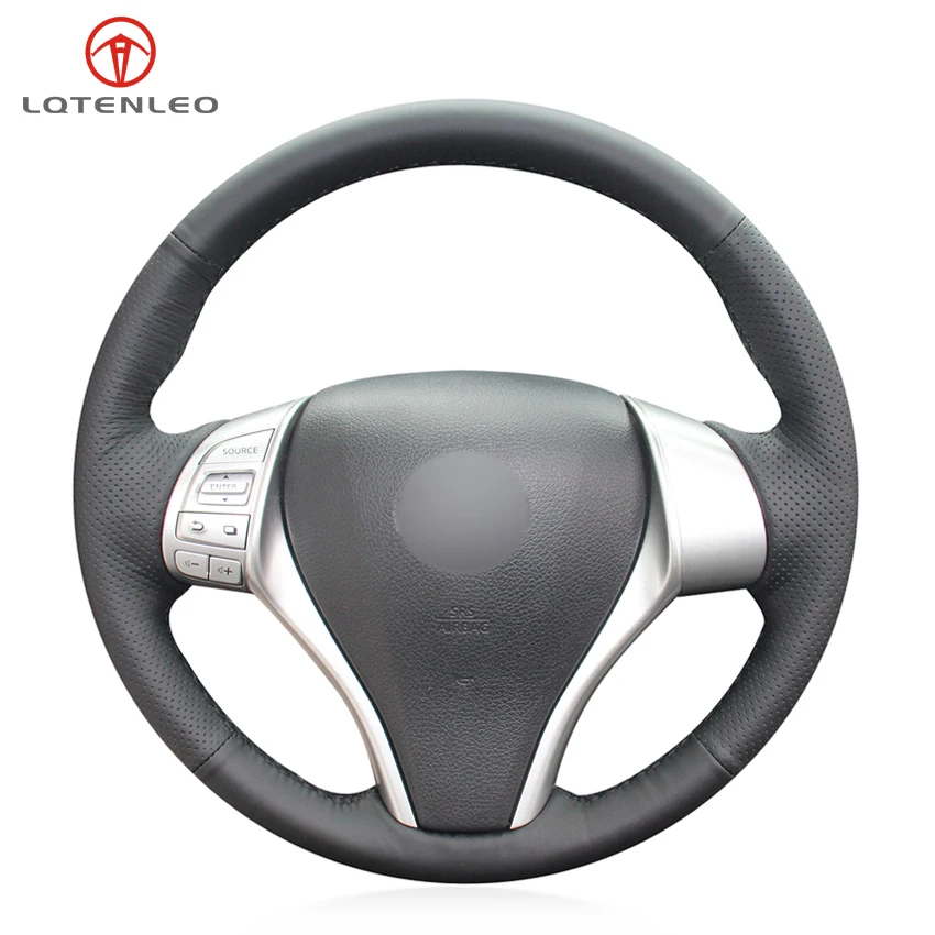 Черный PU искусственная кожа DIY чехол рулевого колеса автомобиля для Nissan Teana 2013 2018