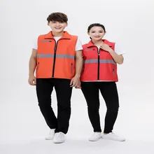 Стиль композитных материалов тренд мульти-карманы светоотражающий жилет супермаркет рабочая одежда Реклама жилет логотип печать